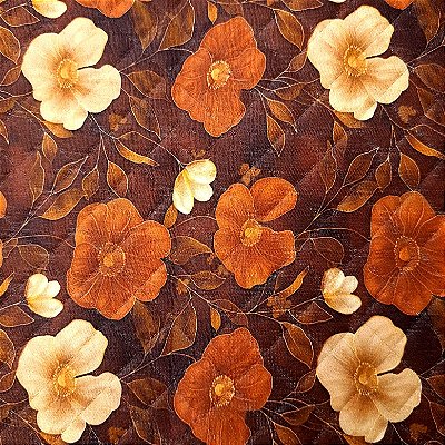 Flor Marrom. Matelasse Fab. 50x140.