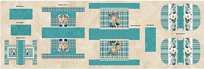 Necessaire Valentina- 4pç - Painel Faça Você Mesmo. Tecido Digital 100%Algodão Fabricart