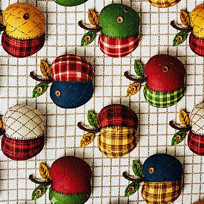 Maçã Patchwork. Tecido Digital Fabricart 100% Algodão - 50x150cm