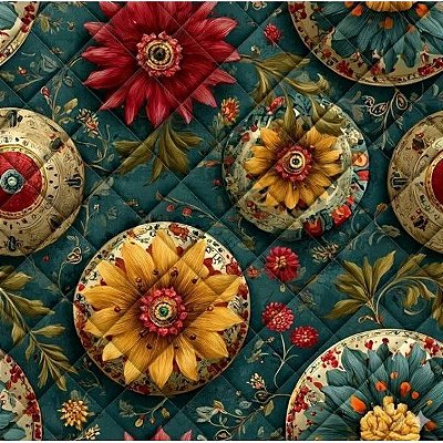 Flor Mandala. Matelassado Fab. 50x140.