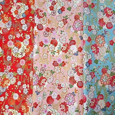 CrisanteSakura. Tricoline 100% Algodão Japonês (49x110cm)