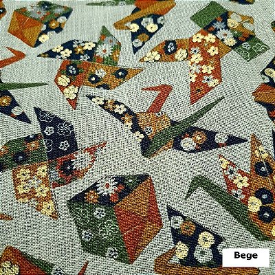 Tsuru Flower. Douradinho 100% Algodão Japonês(49x110cm)