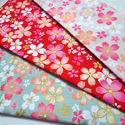 Sakura Me. Douradinho 100% Algodão Japonês(49x110cm)