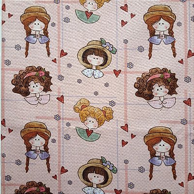 Dolls Rose. Tecido Digital Fuxicos 100% Algodão - 50x150cm