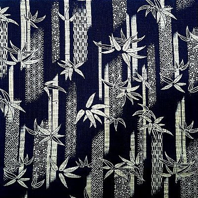 Navy Cotton. Bambu. Tecido Japonês Encorpado. 50x110cm