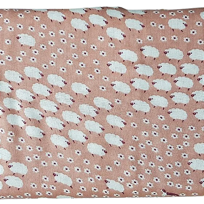 Ovelhinhas/Rosa. Alg Japonês. Tec de Fralda. JT0055 (50x55cm)