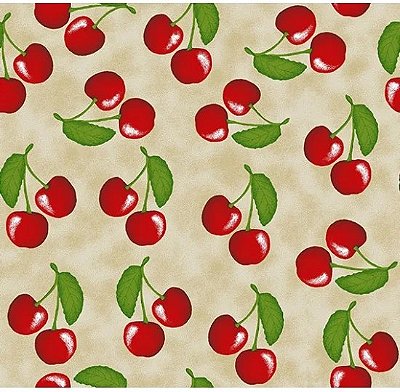 Cerejas Cal. 50x150. Tec.100% Algodão
