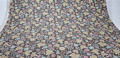 Brown Flower. Tecido em Algodão+Linho. TI008 (50x110cm)