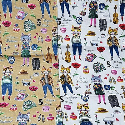 Cat Fashion. Algodão + Linho. TI010 (50x55cm)
