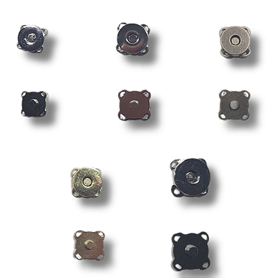 Botão Magnético de Costura Externa. Tamanhos de 12,14 e 18mm (saquinhos c/ 04pç)
