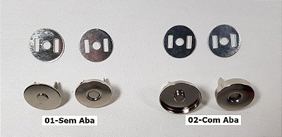 Botão Magnético Com/Sem Aba Lateral. Tam.18mm com 02 unid.