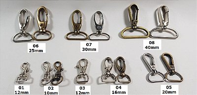 Mosquetão. 10mm a 40mm - 1pç