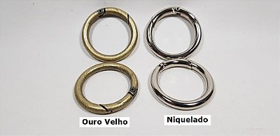 Mosquetão Redondo (argola articulada). 40mm  02pç/saq
