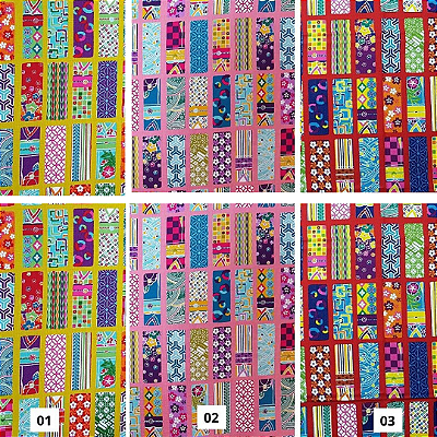 Colorful Squares. Tecido Japonês. TI034- 50cm x 55cm