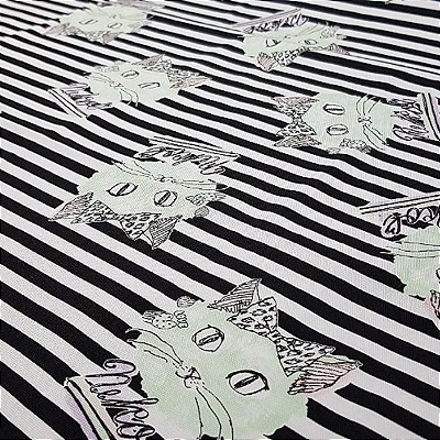 Neko in Love. Linho+Algodão Japonês. JV00006 (50x55cm)