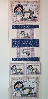 Adoro Costurar - Painel Faça Você Mesmo. Tecido Digital 100%Algodão