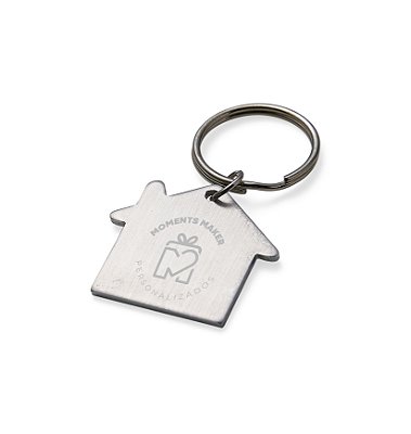 CHAVEIRO FORMATO CASA DE METAL | 20 UNIDADES - PERSONALIZE