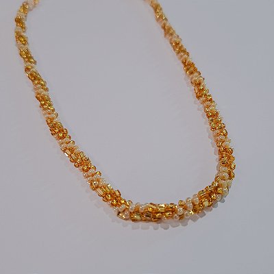 Choker Caribe - Dourado e Pérola