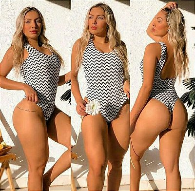 Body Maiô Zig Zag