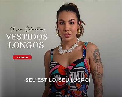 Mini banner vestido longo