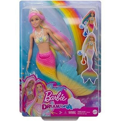 Boneca Barbie Dreamtopia Sereia Que Muda De Cor GTF89 Mattel