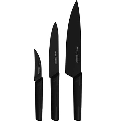 Jogo de Facas Inox 3 Peças Nygma Preto TRAMONTINA