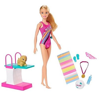 Boneca Barbie Dream House Adventures Barbie Nadadora Mattel GHK23