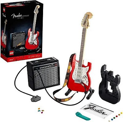 Fender Stratocaster Guitarra Lego Ideas 1074 Peças 21329