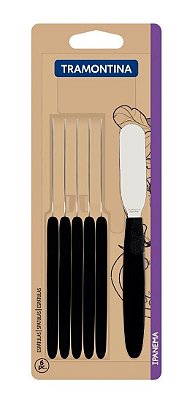 Conjunto de Espátulas Para Manteiga 6 Peças Ipanema Preto Tramontina