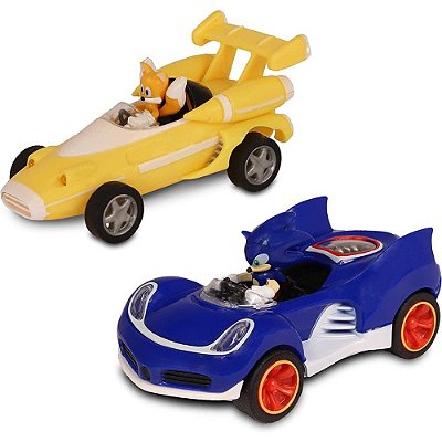 Kit C/2 Carrinhos Pull Back Sonic Tails All Stars Racing Fun