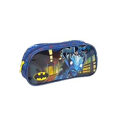 Estojo Escolar Batman Moto Dc Comics Azul Luxcel