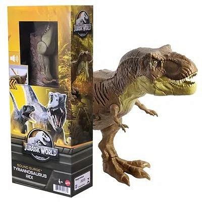 Figura T-Rex Jurassic World Com Som e Movimento HBK21 Mattel