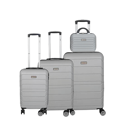 Conjunto Malas Viena Prata 4 Peças P M G + Frasqueira Isiway