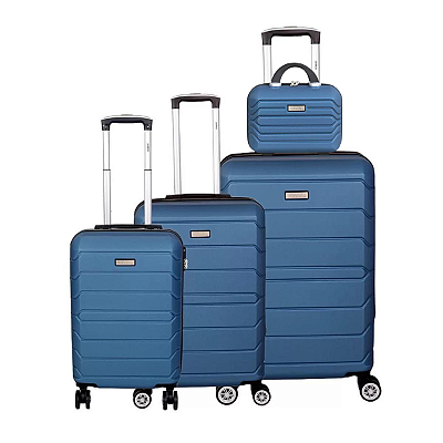 Kit Conjunto Malas de Viagem e Frasqueira Viena Jeans Isiway