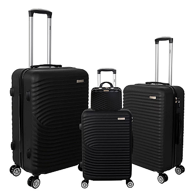 Conjunto De Malas E Frasqueira Filadelfia Preto P/M/G Isiway