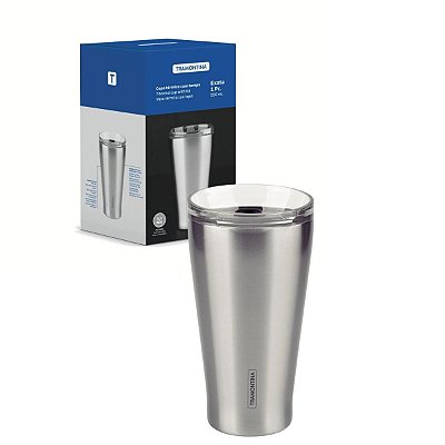 Copo Térmico Tramontina Aço Inox C/ Tampa Exata 550ml