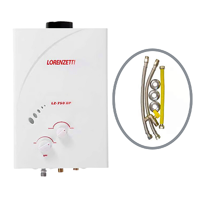 Aquecedor a Gás Lz 750bp GLP com Kit Instalação Lorenzetti