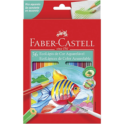 Lápis de Cor Ecolápis Aquarelável 36 Cores Faber-Castell