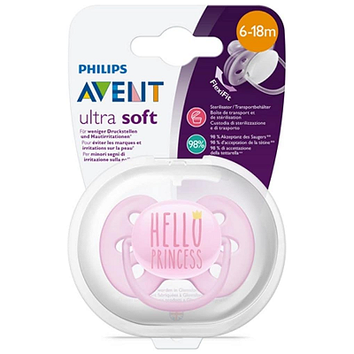 Chupeta Ultra Soft 6-18M Hello Princess Philips Avent