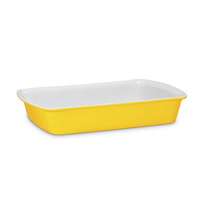 Travessa Retangular Cerâmica 31cm Amarelo Ceraflame