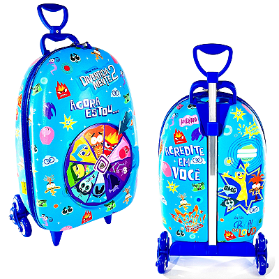 Mochila Rodinha Tripla Divertidamente Roleta Azul 3d Maxtoy