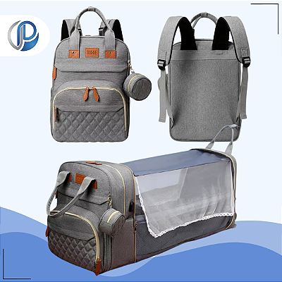 Bolsa Mochila Maternidade Unissex cor Cinza