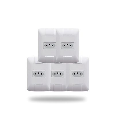 Kit 5 Tomada Simples 10A 250V Aria Branco Tramontina