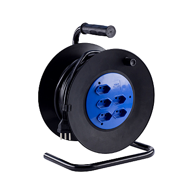 Extensão com Carretel 5 Tomadas 30m 10A Bivolt Force Line