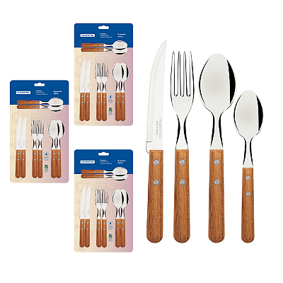 Kit com 3 Faqueiros Dynamic 16 peças Tramontina