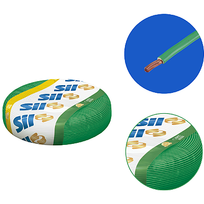 Fio Cabo Cobre Flex Sil 750V 4mm Rolo de 100M Verde