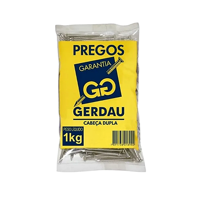Prego Cabeça Dupla POL 17x27-2.1/2x11 1kg Gerdau