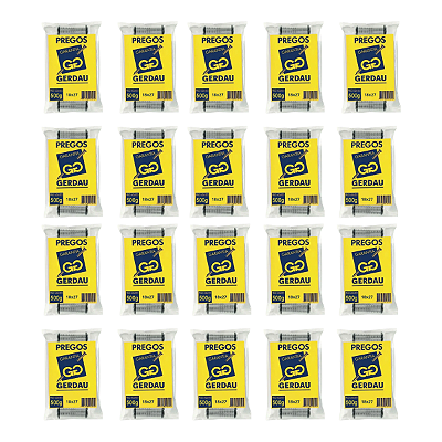 Kit com 20 Pacotes de Prego Telheiro GLV 18x27 Gerdau