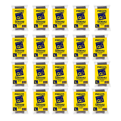 Kit com 20 Pacotes de Prego POL com Cabeça 18x30 Gerdau