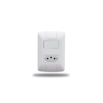 Interruptor com Tomada 10A 250V Aria Branco Tramontina